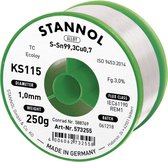 Stannol KS115 Soldeertin, loodvrij Spoel Sn99,3Cu0,7 ROM1 250 g 1 mm
