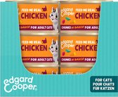 Edgard & Cooper Kattenvoer Graanvrij Natvoer voor Katten Gesteriliseerde of Actieve Kat Natuurlijke Stukjes in Saus 85g x 18 Verse Kip, Smakelijk en Uitgebalanceerd, Vers Vlees