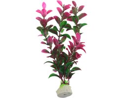 Nobleza kunststof aquariumplant - Lengte 20cm - Aquarium ornament - Aquarium decoratie - Aquarium inrichting - Nep plant - Groen/Paars