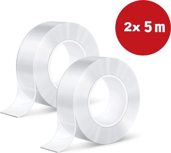 Nano Tape - Klussen 10 Meter Lang (2x5m) - 1 cm breed - Dubbelzijdig Plakband Extra... | bol.com