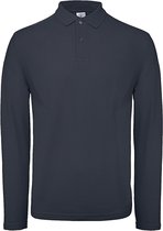 Men's Long Sleeve Polo ID.001 Donkerblauw merk B&C maat 3XL