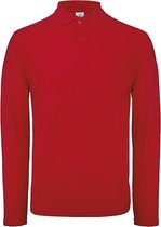 Men's Long Sleeve Polo ID.001 Rood merk B&C maat L
