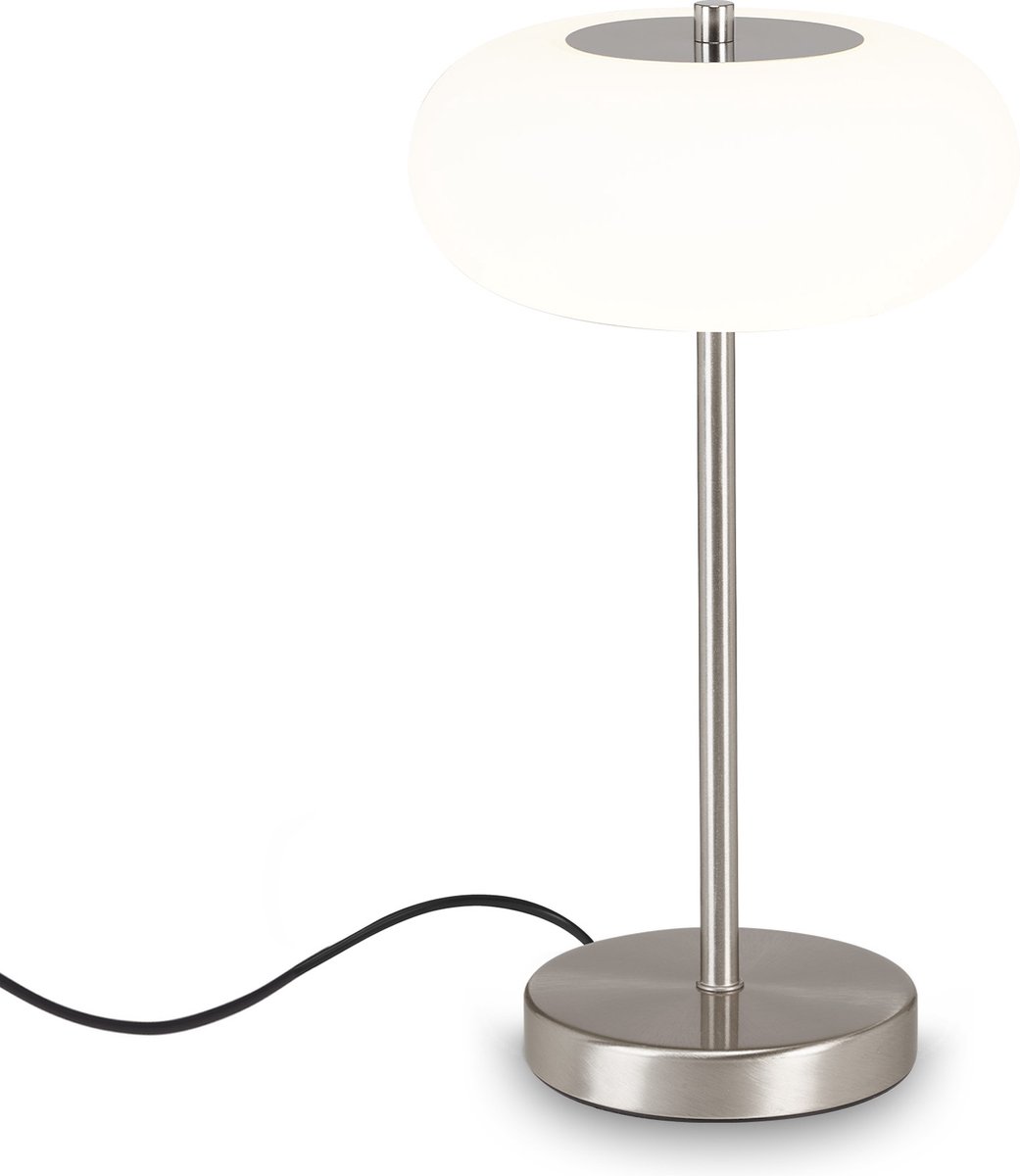 BRILONER - VOCO - LED tafellamp - 4,5 W - 600 lm - IP20 - mat nikkel - metaalglas - dimbaar - Ø 19,8 cm