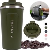 Triple J® Koffiebeker Thermosbeker To Go - Perfecte Koffiemok Onderweg - BPA & Lekvrij - 510ml - Groen