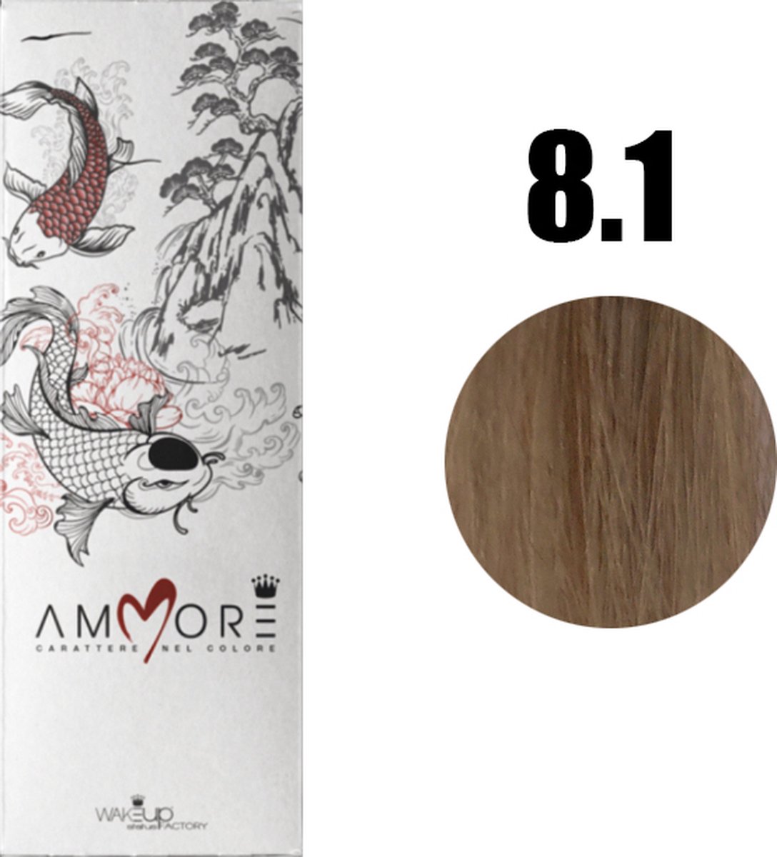 AMMORE 8.1 Light Ash Blonde 200ml (2 X 100ml) - Haarverf organische formule van KALMS : Een mix van keratine, aloë vera, melk, honing en sericine