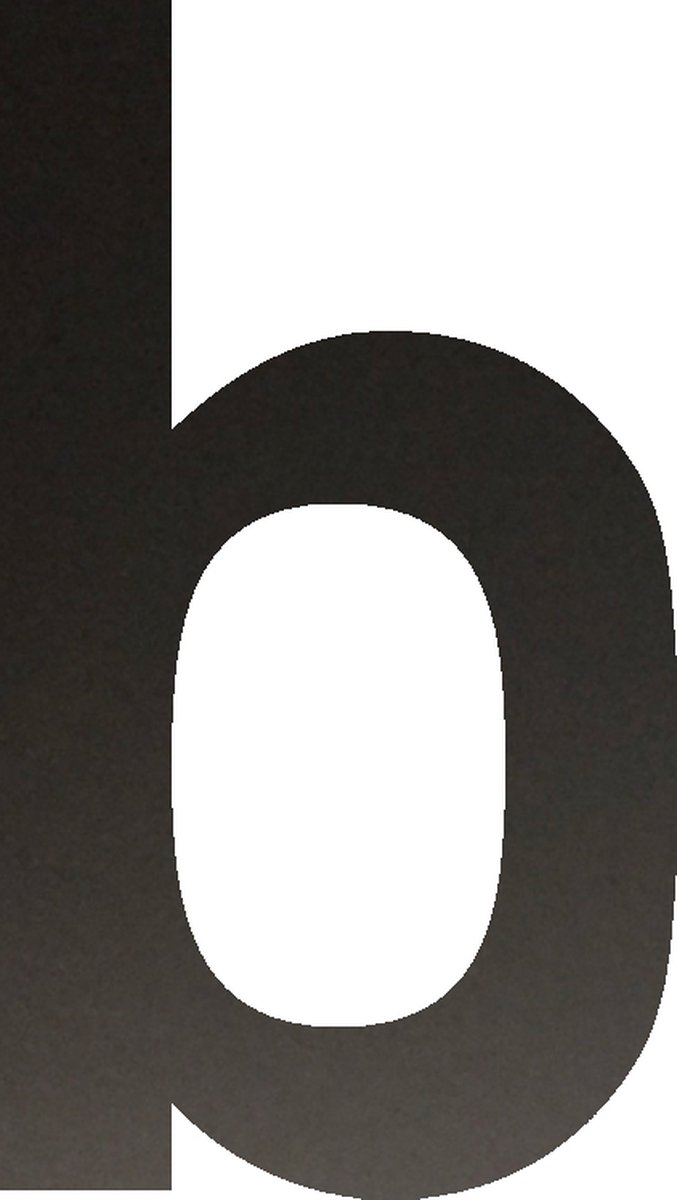 Huisnummer 15 cm - Letter b - Mat Zwart RVS