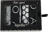 Apollo - Giftbox boxershorts smileys - Geel/Grijs - Maat Xl - Ondergoed heren - Giftbox mannen - Vrolijke boxeshort - Cadeaudoos - Boxershort jongens