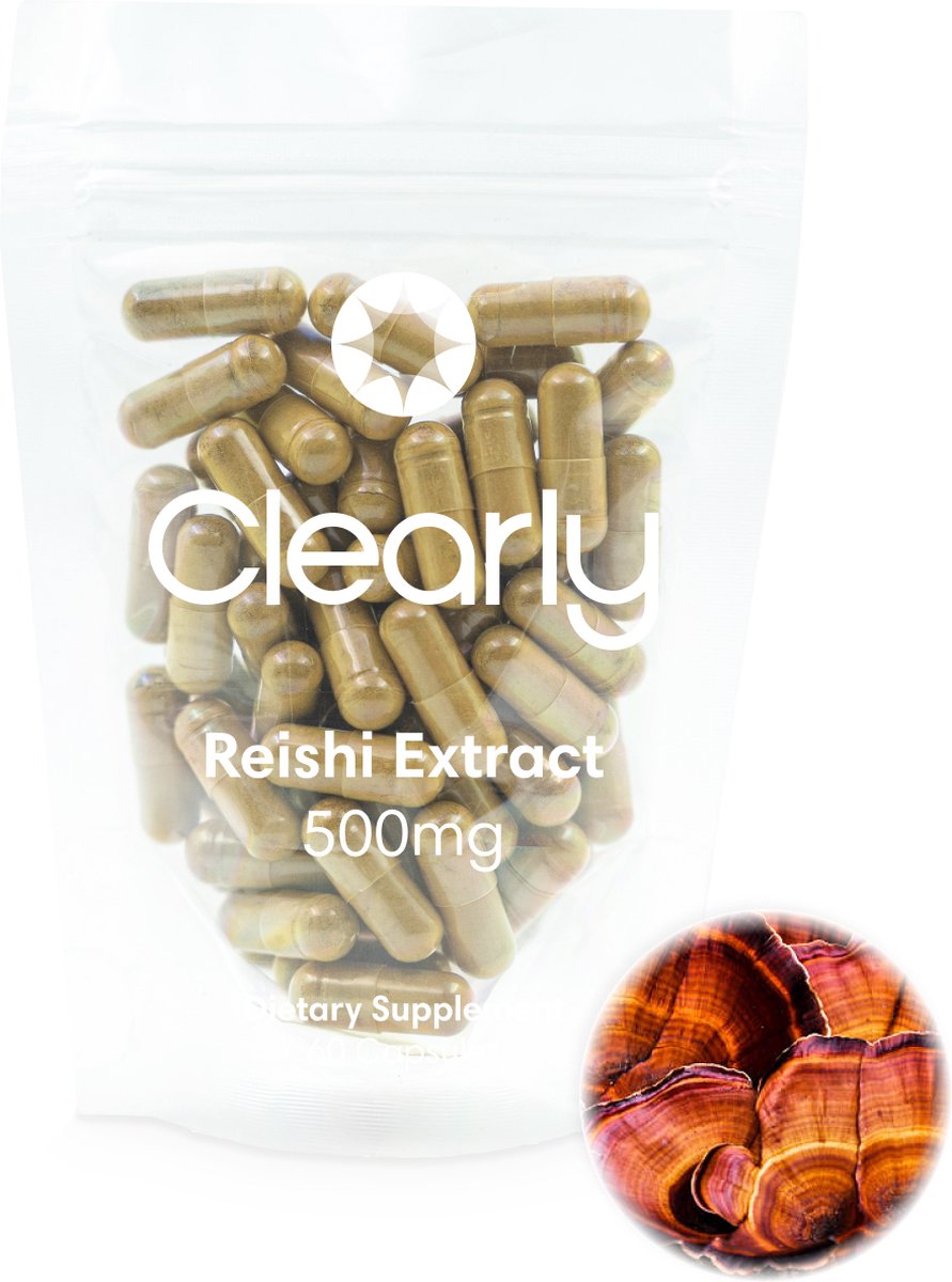 Clearly Reishi - 4:1 dubbel extract - 500 mg Biologisch 60 Capsules - Mushroom – Immuun