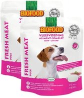 2x630gr Biofood vleesvoeding eend hondenvoer
