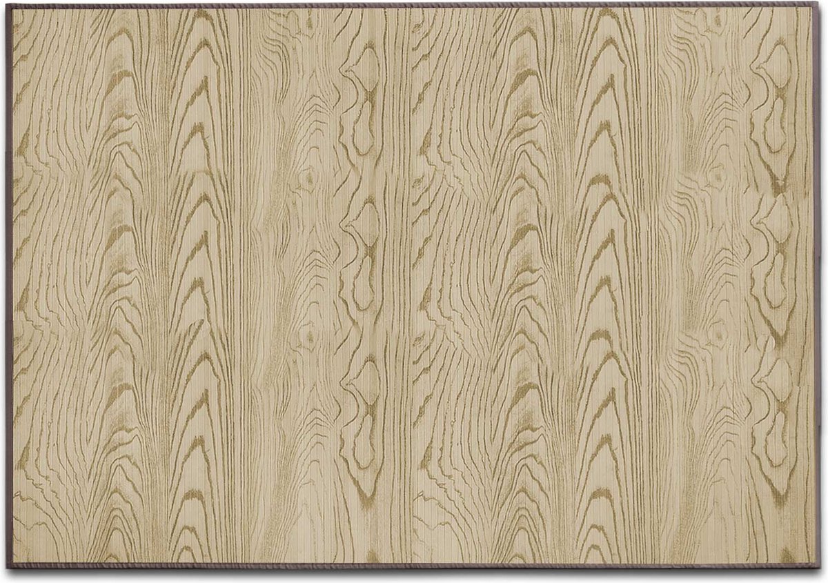 FLOORDIREKT Vloerkleed - Bamboe - Tapijt - Magenta - Natuur - 50 x 80 cm