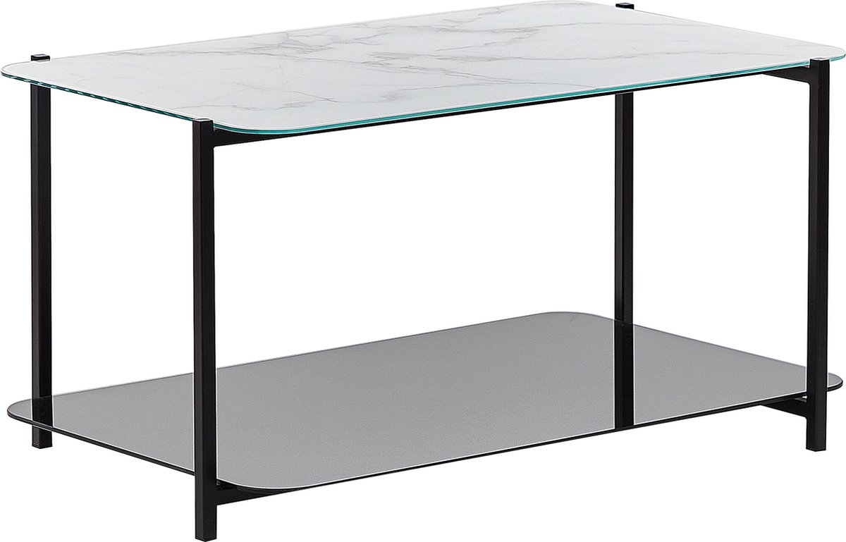 Beliani GLOSTER - Salontafel - Zwart - Veiligheidsglas