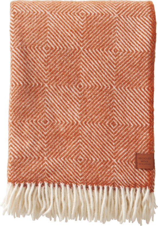 Plaid laine Klippan - Orange œil de poule-