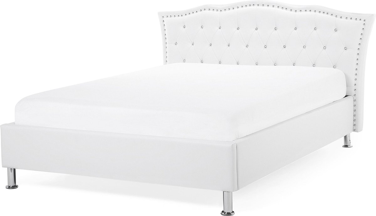 Beliani METZ - Bed met opbergruimte - Wit - 140 x 200 cm - Kunstleer