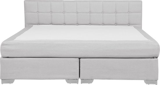 ADMIRAL - Boxspringbed - Lichtgrijs - 180 x 200 cm - Polyester