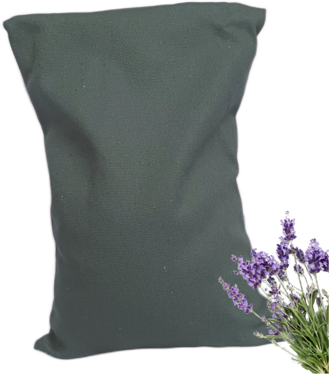 Goedkoopste Ecologisch Kersenpitkussen met lavendel 30 x 20 cm (Donker groen), voor soepele spieren en ontspanning - Forest /Vining Ivy - wasbaar hoesje