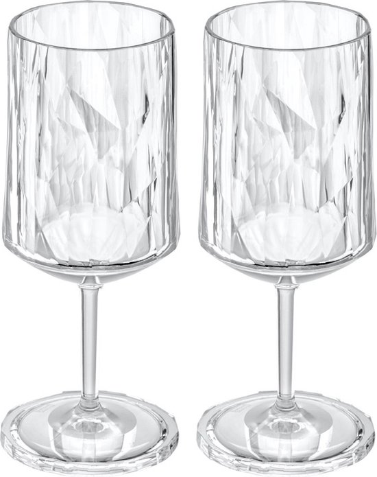 Wijnglas, 0.3 L, Set van 2, Organic, Transparant - Koziol | Club No. 4