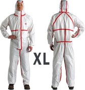 Beschermende Overall XL Wit Rood | Lichtgewicht – Ademend materiaal | EN 14126 Bescherming tegen schadelijke stoffen | Veiligheidsoveral – Beschermende pakken | De Veiligheids-winkel