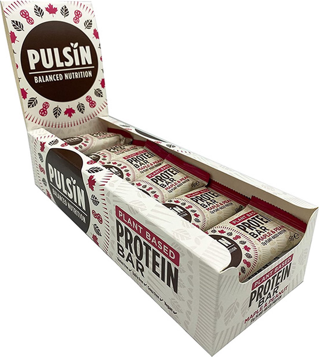 Goedkoopste Pulsin | Protein Bar | Maple & Peanut | 18 Stuks | 18 x 50 gram