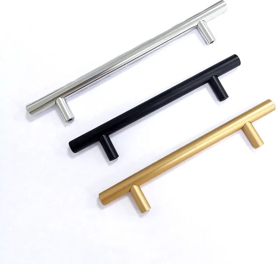 T-greep Goud 200mm SET 10 stuks - Hartafstand 128mm - Goud - Meubelgreep Goud - Keukengreep Goud - Greep Goud - Deurgreep - Handgreep keukenkastjes - keukenkast - handgrepen kast - meubelgrepen - Handgrepen voor deurtjes - inclusief schroeven