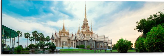 WallClassics - Dibond - Boeddhisitsche Tempel - Thailand - 90x30 cm Foto op Aluminium (Met Ophangsysteem)