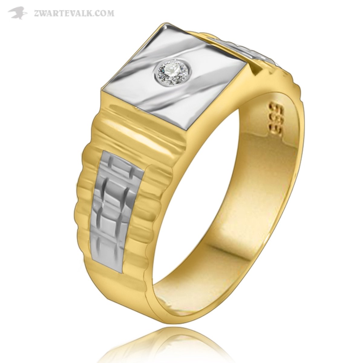 Juwelier Zwartevalk - 14 karaat gouden herenring 125535/19¾