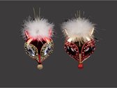 Set van 2 decoratieve hangers - hoofd vos - ideaal voor aankleding carnaval