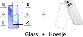 Gsm Hoesje Transparant + Bescherming Glass Voor Iphone 14 2in 1