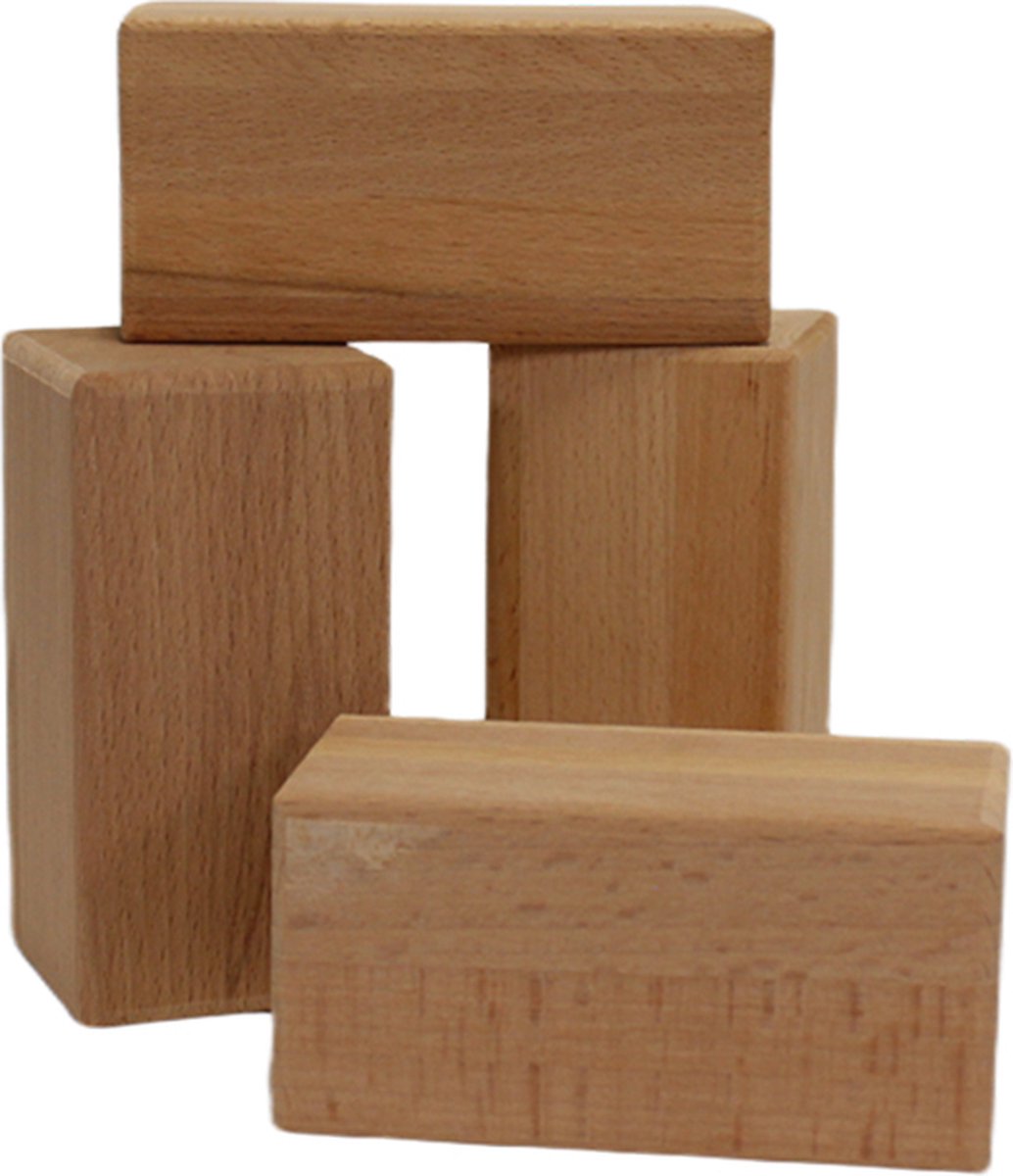 West Coast General Store Set van 6 Houten Blokken Groot- Bouwblokken Beukenhout