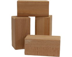Set van 6 Houten Blokken Groot- Bouwblokken Beukenhout