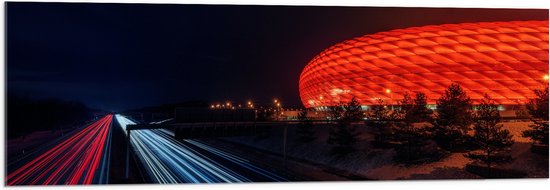 WallClassics - Acrylglas - Arena in de Nacht - Duitsland - 120x40 cm Foto op Acrylglas (Wanddecoratie op Acrylaat)