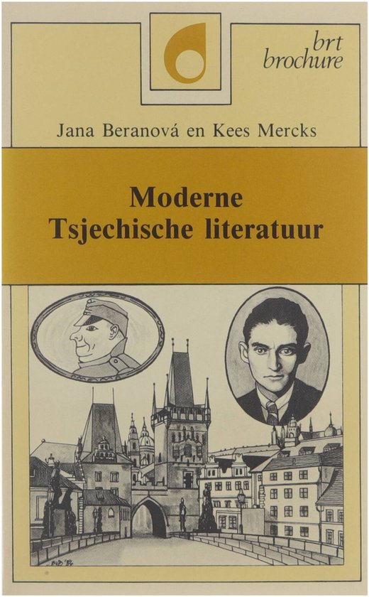 Boekomslag 'Moderne Tsjechische literatuur' met portretten van Jana Beranová en Kees Mercks en een afbeelding van de Karelsbrug in Praag.