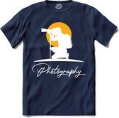 Photography | Fotografie - Camera - Photography - T-Shirt - Unisex - Navy Blue - Maat L