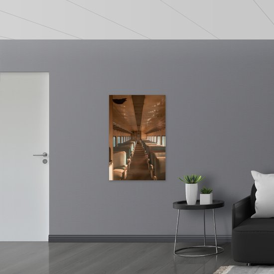 WallClassics - Verre acrylique - Intérieur d'un vieux bus - Photo sur verre acrylique 70x105 cm (Décoration murale sur acrylique)