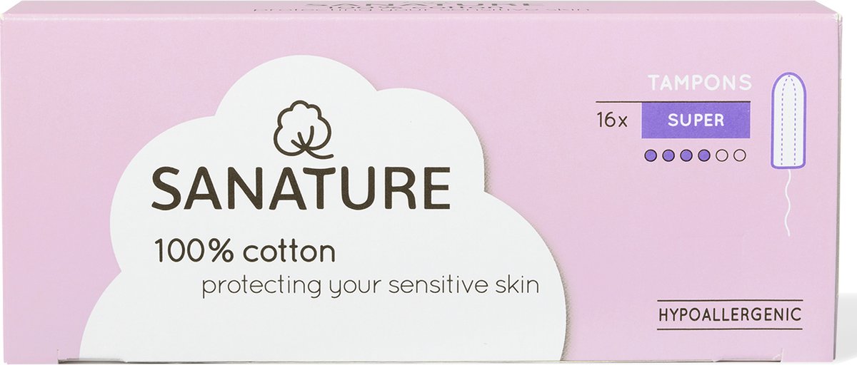 Sanature Tampons Super 100 katoen 16 stuks bol