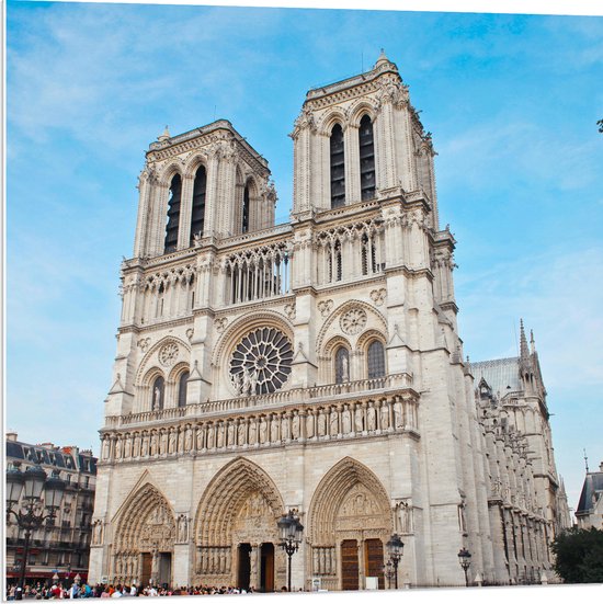WallClassics - PVC Schuimplaat- Notre-Dame Kathedraal - Parijs - 80x80 cm Foto op PVC Schuimplaat