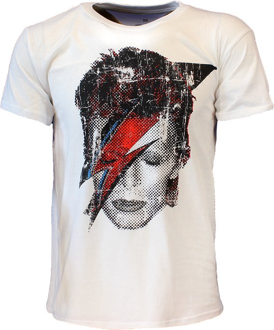 David Bowie Halftone Flash Face T-Shirt - Officiële Merchandise - S