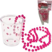 Kinky Pleasure Schotglas Halsketting met Lippen 38cm