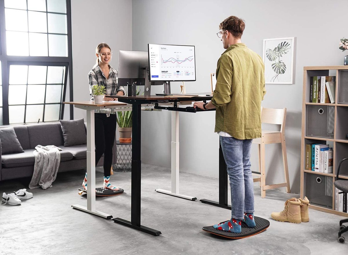 Staande bureaumat met antivermoeidheidsbalk, houten wiebelbalansbord met ergonomisch ontwerp Comfort vloermat