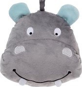 Fashy warmteknuffel 'Nino' nijlpaard grijs blauw Hot-Pack warmie - opwarmknuffel - magnetronknuffel