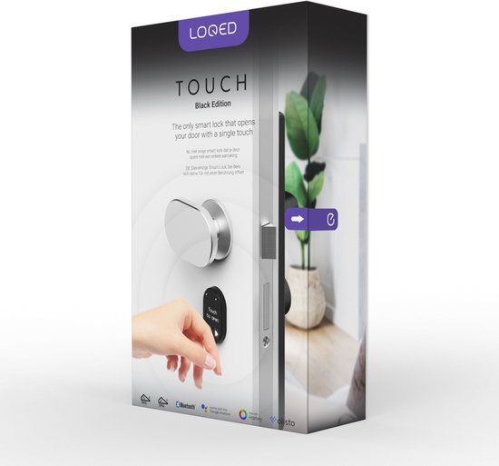 Loqed Bundel Smart Lock & Power Kit - Slim Deurslot - Smart Home - Cilinder & Codetoegang - Zwart - LOQED