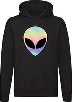 Alien Kleurrijk Hoofd Hoodie - buitenaards wezen - planeet - ruimtevaart - ufo - mars - astronaut - heelal - cadeau - unisex - trui - sweater - capuchon