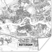 Poster Stadskaart Rotterdam - 50x50 cm - Plattegrond
