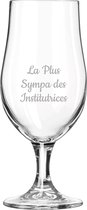 Bierglas op voet gegraveerd - 49cl - La Plus Sympa des Institutrices