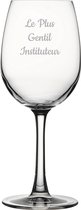 Witte wijnglas gegraveerd - 36cl - Le Plus Gentil Instituteur
