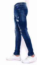 Heren Blauwe Slim Fit Jeans met Gaten -DC-047