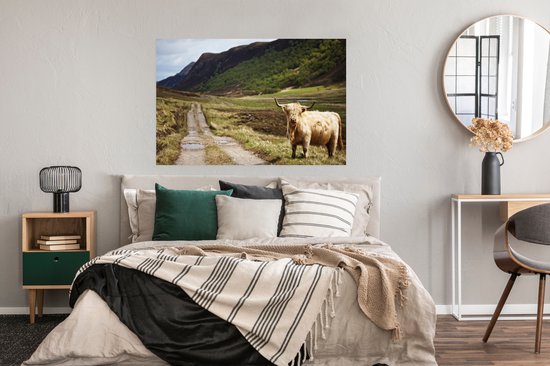 Paysage écossais avec papier d'affiche Highlander écossais