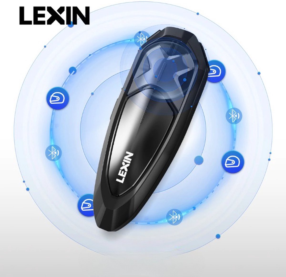Lexin GTX Intercom motor helm – Bluetooth 5.0 – 2Km bereik – Zwart
