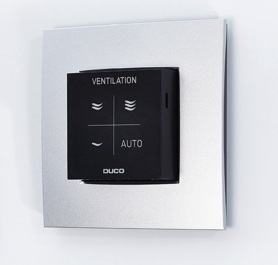 Vocht ruimtesensor bedraad zwart met bediening – luchtvochtigheid meten en ventilatie automatisch aansturen Duco
