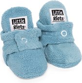 Little Riots - Babyslofjes - Fleece Original - Sky Blue - 3-6 Maanden (10cm) - Schoenmaat 16-17
