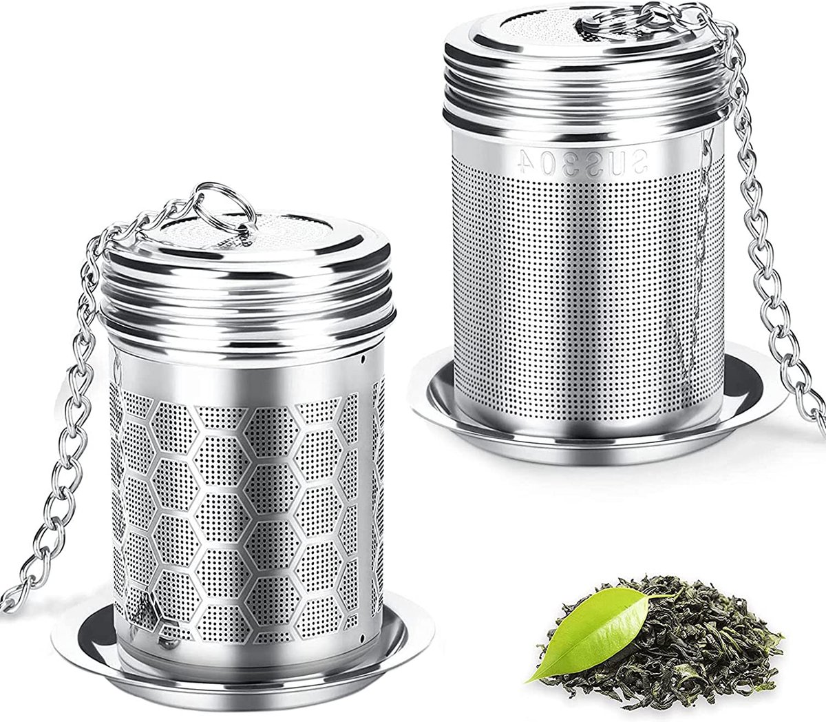 2x passoire à thé en acier inoxydable 304 - infuseur à thé pour thé en  vrac, herbes et | bol